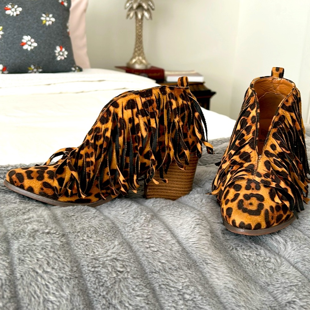 Mob wife approved | Leopard fringe booties 🐆🐆🐆 | very comfortable!